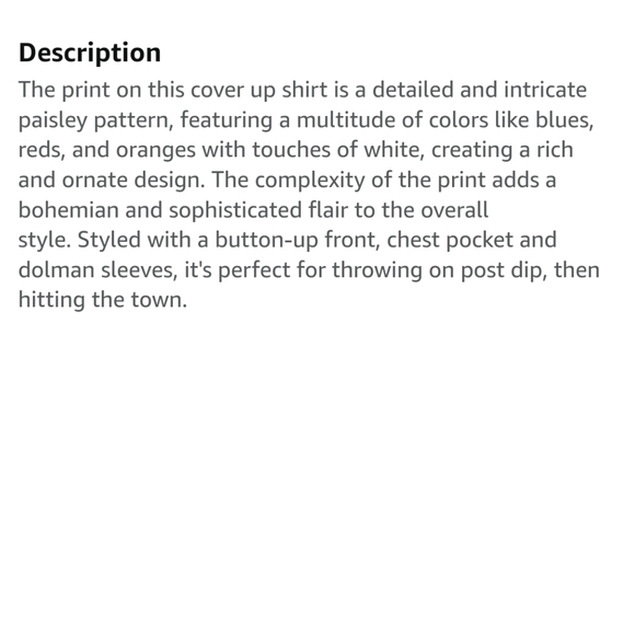 Sunshine 79 NEW Teal & Gold Constellation Print Swimsuit Cover-Up Top Size S - Picture 5 of 6